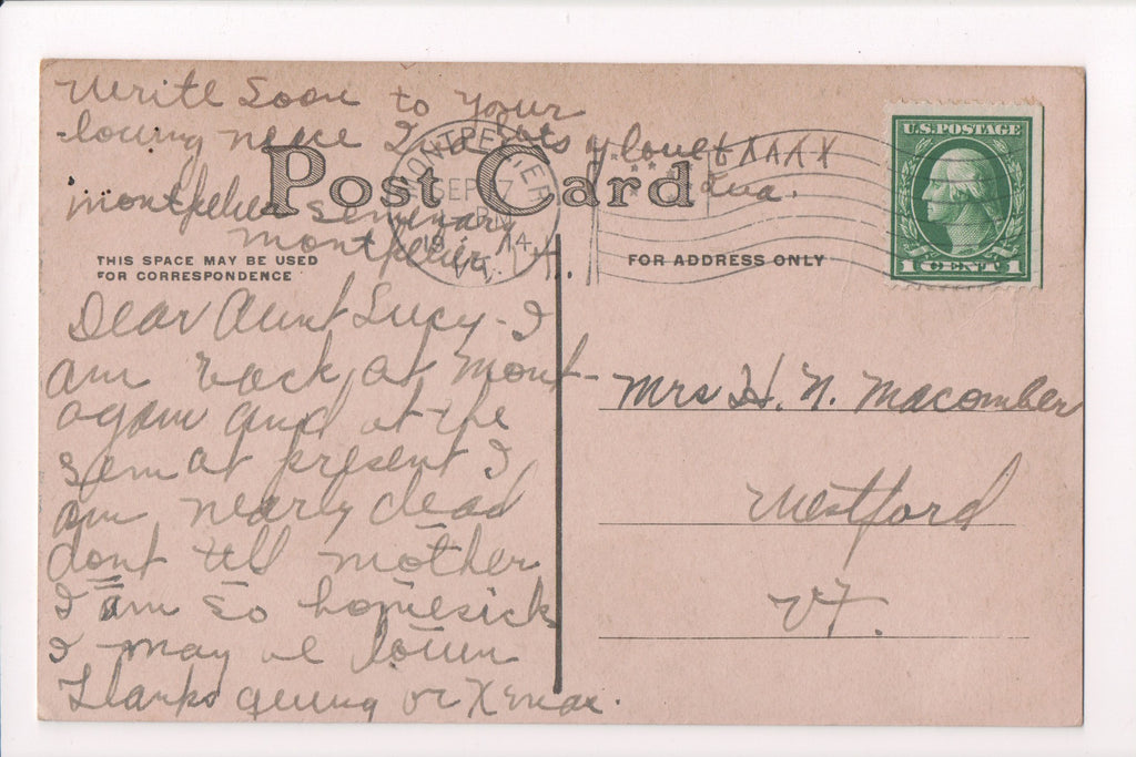 pm FLAG KILLER - VT, Montpelier - 1914 cancel - 500597