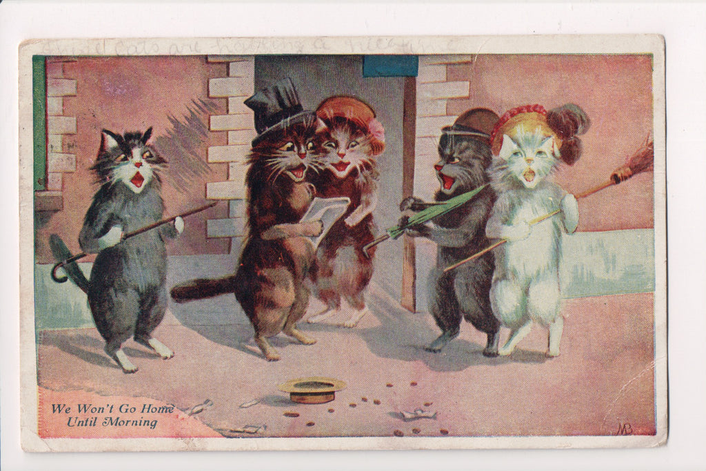 Animal - Cat or cats postcard - WE WON'T GO HOME - Boulanger card - C17588