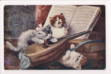 Animal - Cat or cats postcard - kittens playing music and singing - SH7030