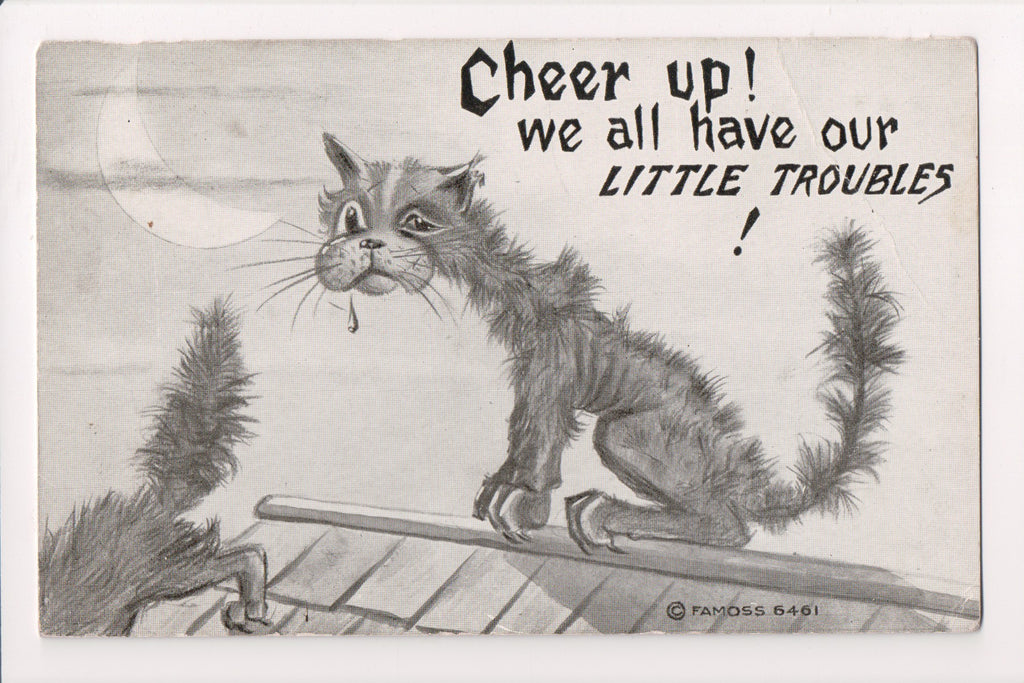 Animal - Cat or cats postcard - Cheer up!! F A Moss postcard - VT0026
