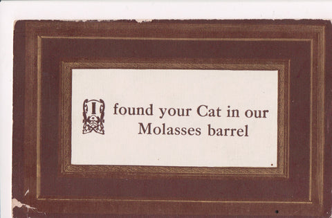 Animal - Cat or cats postcard - FOUND YOUR CAT framed words - VT0031