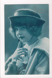 People - Girl postcard - Cyanotype - RPPC - Young lady - Bleuet - 500853