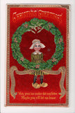 Xmas - Dutch Girl in Wreath under mistletoe - Serie #7154 - D04175