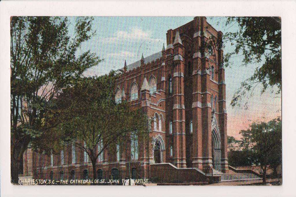 SC, CHARLESTON - Cathedral of ST JOHN the BAPTIST - 1908 postcard - D04294