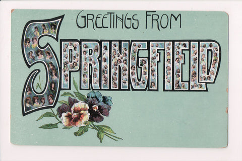 MA, Springfield - Greetings from (Massachusetts?) postcard - D04423