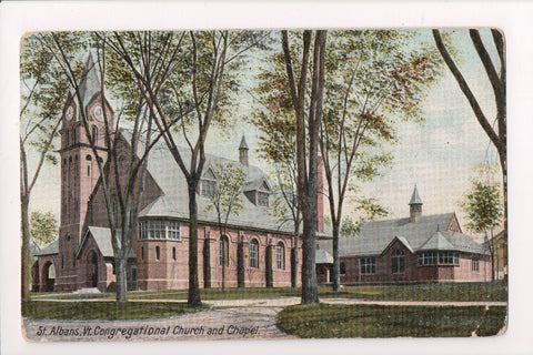 VT, St Albans - Congregational Church and Chapel - @1908 postcard - D05525