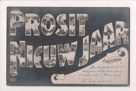 Foreign postcard - AMSTERDAM, Netherland RPPC - New Year - RPPC - D07006