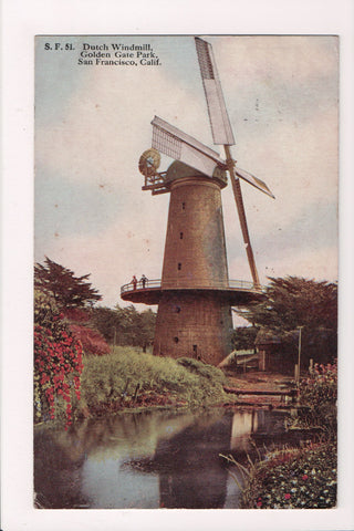 CA, San Francisco - Golden Gate Park, dutch windmill postcard - D07031