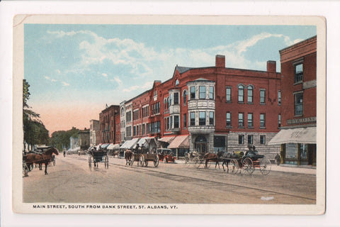 VT, ST ALBANS - Main St, south from Bank St - vintage postcard - D07122