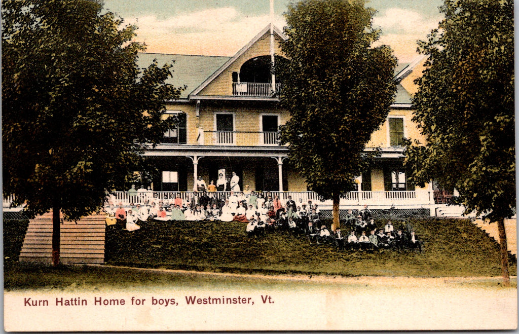 VT, Westminster - Kurn Hattin Home for boys, people posing - D08186