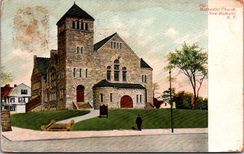 NY, NEW ROCHELLE - Methodist Church - @1909 postcard - D08239
