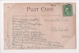 Easter postcard - 2 chicks swinging on seat of flowers - D08281