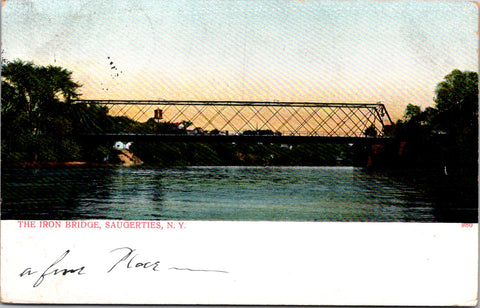 NY, Saugerties - The Iron Bridge - 1907 postcard - D17376