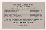PA, Bangor - Crystal Laundry Advertising card w/prices - D17445