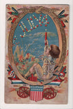 4th of July - child with a firework above head postcard - D18024