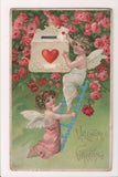 Valentine postcard - Valentine Greeting - angels mailing letter - D18028