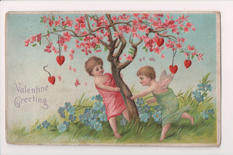 Valentine postcard - Valentine Greeting - tree w/hearts - D18037