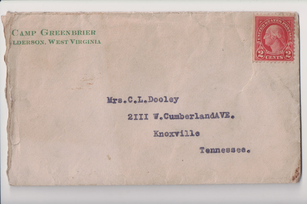 WV, ALDERSON - Camp Greenbrier - notes on letter head, envelope (original SOLD) D18059