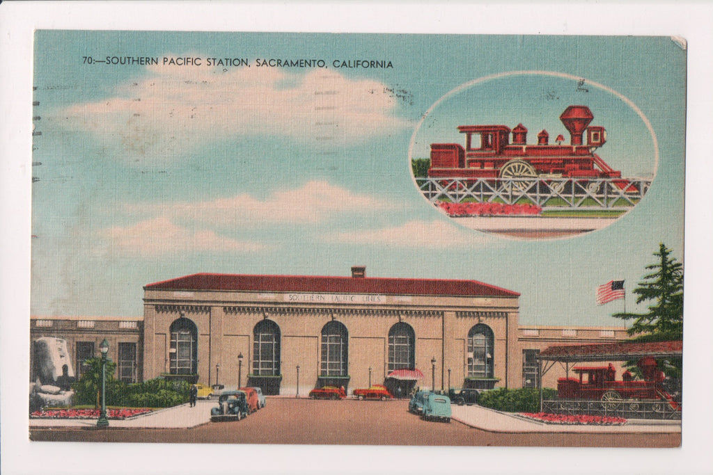 CA, SACRAMENTO - Southern Pacific Station - 1950s postcard - D18092