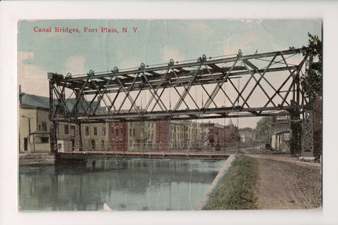 NY, Fort Plain - Canal Bridges postcard - D18096