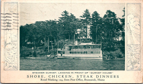 ME, Brunswick - Gurnet House restaurant, steamer postcard - DG0003