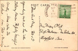 ME, Pemaquid Beach - Ye Olde Forte Cabins from above - 1943 postcard - DG0161