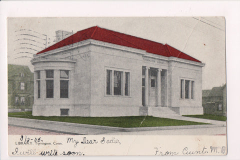 CT, TORRINGTON - Library - @1906 postcard - E04049