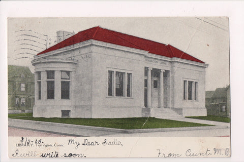 CT, Torrington - Library - @1906 postcard - E04049