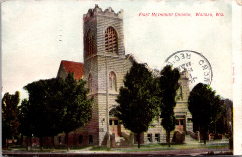 WI, Wausau - First Methodist Church - 1907 postcard - E04053