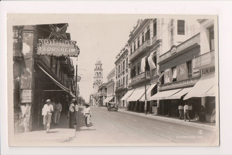 Foreign postcard - Veracruz, Mexico - RPPC - Street view with signs - E05016