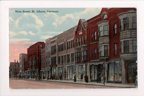 VT, ST ALBANS - Main St - H G Folsom Co - @1912 postcard - E05030