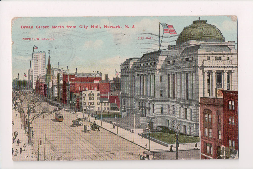 NJ, NEWARK - Broad Street, Gold Medal Flour sign - E05032