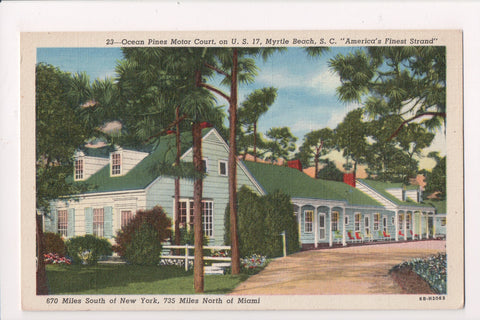 SC, Myrtle Beach - OCEAN PINES Motor Court - vintage postcard - E05054