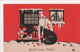 Xmas postcard - Gruss vom Nikolo - St Nick, black bag - E05069