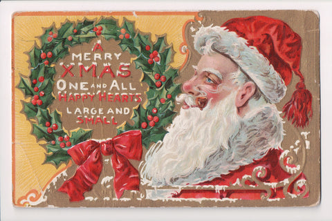 Xmas - Santa, Shoulders up and from side - @1911 postcard - E09098