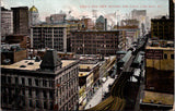 IL, CHICAGO - BEV of LOOP - Chicago Engraving Co sign on postcard - E09106