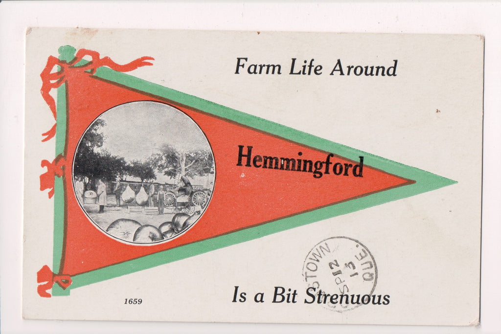 Canada - HEMMINGFORD, QC - Banner greeting (original SOLD) E09132