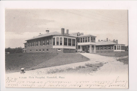 MA, Haverhill - Hale Hospital, fire hydrant postcard - E10171