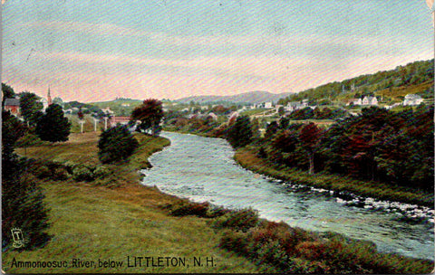 NH, LITTLETON - Ammonoosuc River below town - 1907 Tuck postcard - E10252
