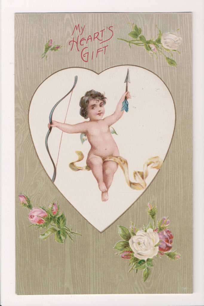 Valentine postcard - My Hearts Gift - angel, bow and arrow - E10275