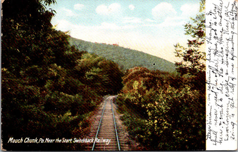 PA, Mauch Chunk - Switchback Railway near the Start - 1909 postcard - E10348