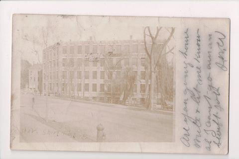 CT, Bridgeport - Star Shirt Factory building, fire hydrant, RPPC - E17043