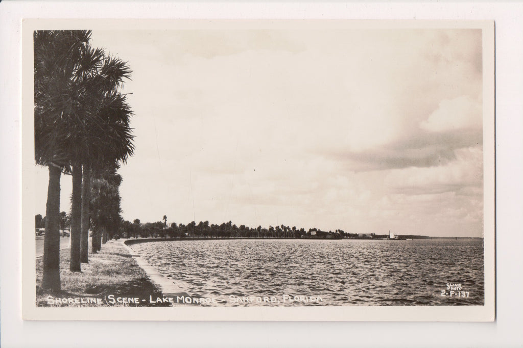 FL, SANFORD - Lake Monroe - shore view - Cline RPPC- E17045