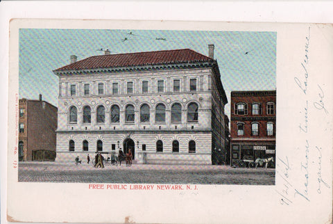 NJ, NEWARK - Free Public Library - sign:  Dentist, Feed Co - EP0082