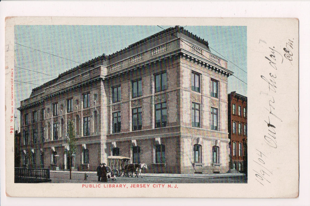NJ, JERSEY CITY - Public Library - Ice Wagon out front - EP0110