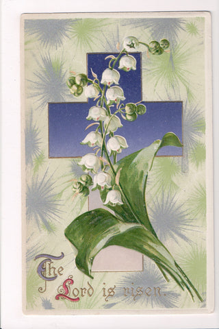 Easter - Purple Cross, lily of the valley flower, Winsch Back - A17267