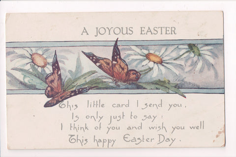 Easter - Butterflies, daisies - artist signed postcard - C17043