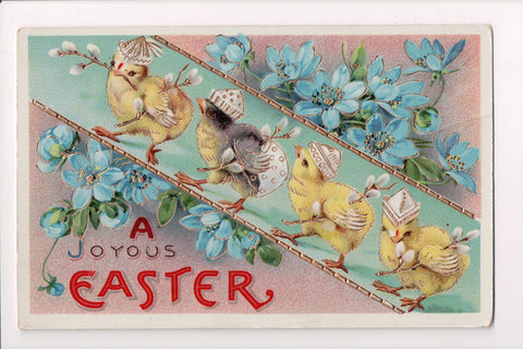 Easter - Chicks with party hats on, Samson Bros Serie #7127 postcard - C17159