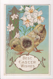 Easter - 2 chicks with some white lily flowers - Samson Bros - C17172