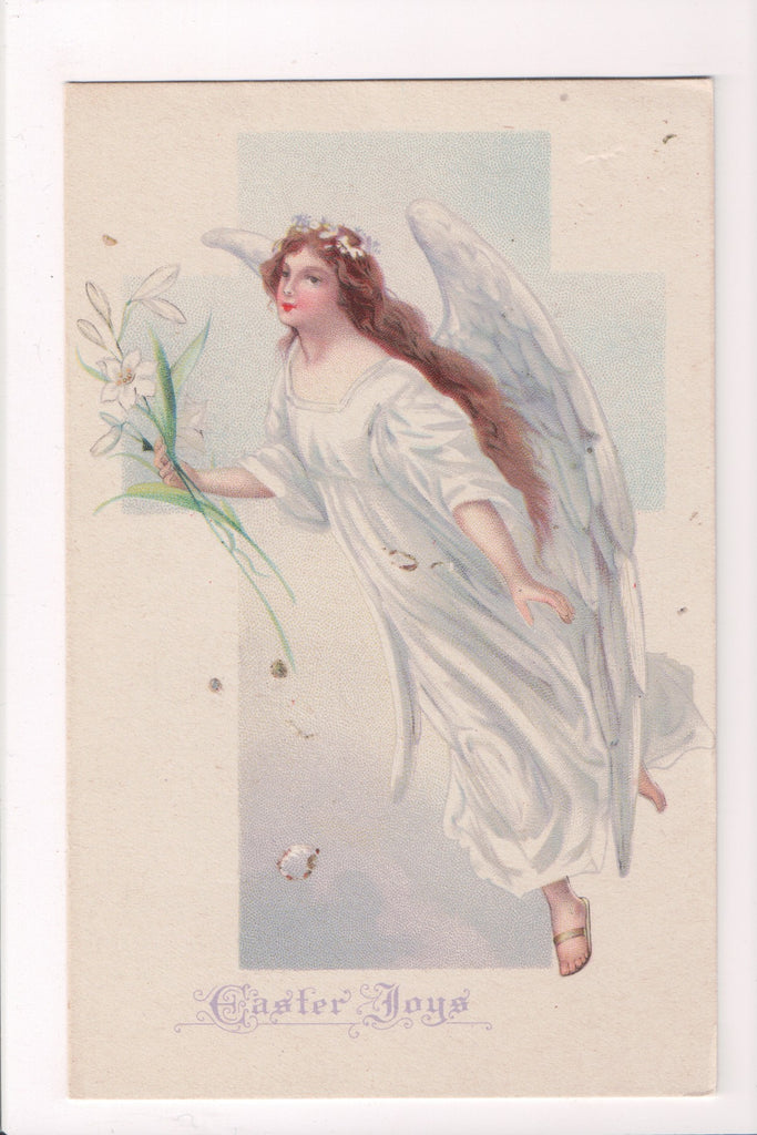 Easter - Floating angel with long hair and wings - Series 778 B - CP0053